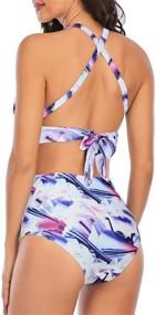 img 1 attached to 👙 Century Star Women's Geometric Boyshort Swimsuit: Stylish Swimsuit & Cover Up for Fashion-Forward Ladies