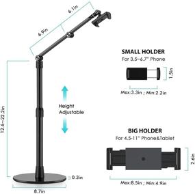 img 1 attached to 📱 Viozon Подставка для планшетов и телефонов: регулировка высоты и угла на 360 градусов. Алюминиевая настольная подставка для iPhone, iPad, Samsung и других устройств!