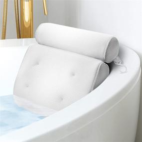img 4 attached to Optimal Support Bathtub Pillow - Plush Bath Pillow for Tub