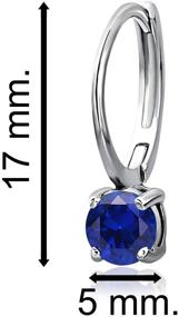 img 1 attached to 💎 Sterling Silver Round Cut Lab Created or CZ Cubic Zirconia Gemstone Huggie Stud Earrings - Dazzling Beauty for All Occasions!