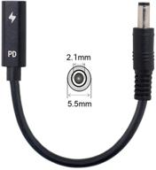 кабель cablecc usb-c female к dc 5.5x2.1 мм питание pd зарядный кабель - идеально подходит для 18-20v зарядки ноутбука логотип