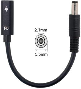 img 4 attached to Кабель Cablecc USB-C Female к DC 5.5x2.1 мм Питание PD Зарядный кабель - Идеально подходит для 18-20V Зарядки ноутбука