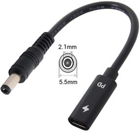 img 2 attached to Кабель Cablecc USB-C Female к DC 5.5x2.1 мм Питание PD Зарядный кабель - Идеально подходит для 18-20V Зарядки ноутбука