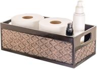 dublin bathroom decor box toilet paper storage basket: stylish organizer for bathroom countertop - modern brown bathroom decor storage solution logo