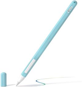 img 4 attached to Light Blue Silicone Magnetic Case Sleeve for Apple Pencil 2nd Generation - Compatible with iPad Pro, iPencil 2