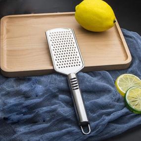 img 2 attached to 🧀 Kmeivol Stainless Steel Cheese Grater: Square Design, Comfortable Grip, and Sharp Blades for Medium Shredding - A Pro Grade Kitchen Essential with Hanging Loop