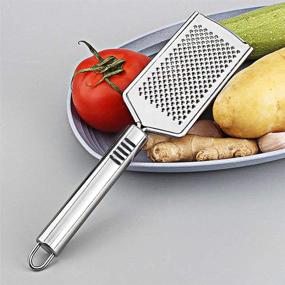 img 1 attached to 🧀 Kmeivol Stainless Steel Cheese Grater: Square Design, Comfortable Grip, and Sharp Blades for Medium Shredding - A Pro Grade Kitchen Essential with Hanging Loop