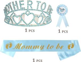 img 1 attached to 👶 Baby Shower Decorations for Boys: Mom to Be Tiara, Sash, Dad to Be Pin - Perfect Gifts for New Moms and Parents-to-Be