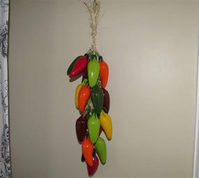 img 2 attached to 🌶️ Mexican Ceramics Jalapeño Pepper Ornament - Handmade 14-inch Spice Decor - Unique and Beautiful Kitchen Peppers - Hot Peppers Theme