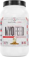 purus labs myofeed премиум 3-уровневый смешанный протеин: охлажденный обработанный ультрафильтрованный сывороточный изолят, сывороточный концентрат и мицеллярный казеин - с bcaa, vitafiber и aminogen пищеварительными ферментами. логотип