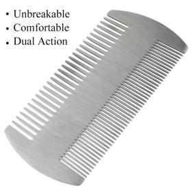 img 3 attached to 🔒 Poualss Dual Action Stainless Steel Pocket Hair & Beard Comb for Men