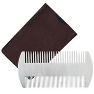 🔒 poualss dual action stainless steel pocket hair & beard comb for men logo