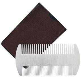 img 4 attached to 🔒 Poualss Dual Action Stainless Steel Pocket Hair & Beard Comb for Men