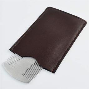 img 1 attached to 🔒 Poualss Dual Action Stainless Steel Pocket Hair & Beard Comb for Men