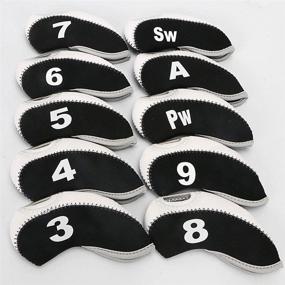 img 3 attached to 🧦 Zenesty Golf Iron Covers - Set of 10 Neoprene Club Protectors with Multiple Color Options for Men's Clubs - Elastic and Portable Design for Enhanced Protection and Organization (3-9 Pw A Sw)