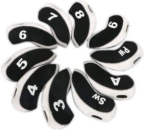img 4 attached to 🧦 Zenesty Golf Iron Covers - Set of 10 Neoprene Club Protectors with Multiple Color Options for Men's Clubs - Elastic and Portable Design for Enhanced Protection and Organization (3-9 Pw A Sw)