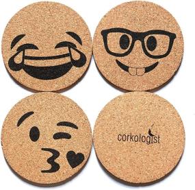 img 3 attached to Corkologist Printed Style Emoji Coasters - 📸 Enhance your Home Décor with Trendy Emoji coasters