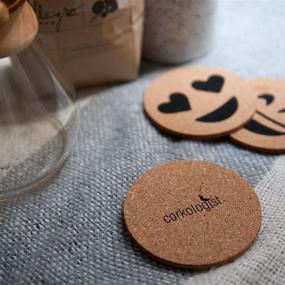 img 1 attached to Corkologist Printed Style Emoji Coasters - 📸 Enhance your Home Décor with Trendy Emoji coasters