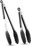 🔥 premium stainless steel kitchen tongs with silicone tips – set of 2 (9" and 12") by hotec logo