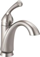 delta faucet haywood single hole bathroom faucet brushed nickel: diamond seal technology, stainless finish logo