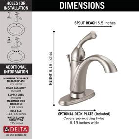 img 2 attached to Delta Faucet Haywood Single Hole Bathroom Faucet Brushed Nickel: Diamond Seal Technology, Stainless Finish