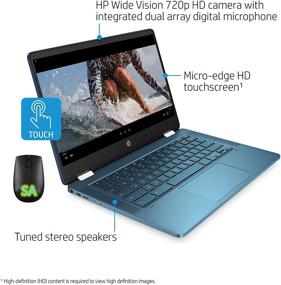 img 2 attached to 💻 Renewed HP Chromebook X360 14-Inch HD Touchscreen, Intel Celeron N4000, 4GB RAM, 64GB eMMC, Chrome (14b-ca0080nr, Blue) at Great Price!