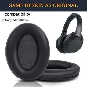 img 3 attached to 🎧 Enhance Your Listening Experience with SOULWIT Professional Ear Pads Cushions Replacement – Compatible with Sony WH-1000XM3 Over-Ear Headphones, featuring Softer Protein Leather, Noise Isolation Memory Foam, and Added Thickness (Black)