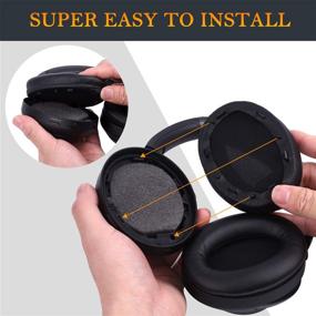 img 1 attached to 🎧 Enhance Your Listening Experience with SOULWIT Professional Ear Pads Cushions Replacement – Compatible with Sony WH-1000XM3 Over-Ear Headphones, featuring Softer Protein Leather, Noise Isolation Memory Foam, and Added Thickness (Black)