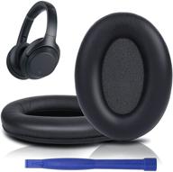 🎧 enhance your listening experience with soulwit professional ear pads cushions replacement – compatible with sony wh-1000xm3 over-ear headphones, featuring softer protein leather, noise isolation memory foam, and added thickness (black) logo