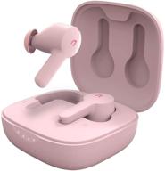 abko anc true wireless earbuds with active noise cancelling, bluetooth headphones, usb-c wireless charging, in-ear design, built-in microphone, and ec10 pink color option. logo