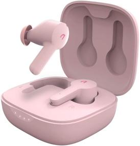 img 4 attached to ABKO ANC True Wireless Earbuds with Active Noise Cancelling, Bluetooth Headphones, USB-C Wireless Charging, In-Ear Design, Built-in Microphone, and EC10 Pink color option.