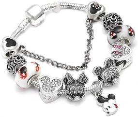 img 3 attached to MIADEAL Mickey Minnie Silver Bracelet