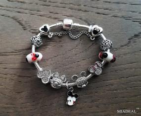 img 1 attached to MIADEAL Mickey Minnie Silver Bracelet