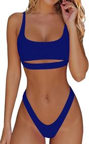 img 4 attached to Byoauo Womens Straps Cutout Swimsuits Women's Clothing and Swimsuits & Cover Ups