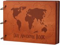 linkedwin anniversary photo album: preserve your adventure memories with 3d wooden globe 🌍 cover and world map design - 11.6 x 7.5 inches, 60 pages (world map) logo