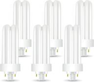 💡 6 pack of plt-26w 827, 4 pin gx24q-3, 26 watt triple tube compact fluorescent light bulbs логотип
