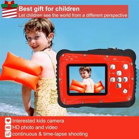 img 3 attached to 📸 Waterproof Kids Camera: 21MP HD Digital Camera with LCD Display, 32G Micro SD Card & Float Strap Included - Red