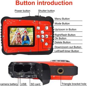 img 2 attached to 📸 Waterproof Kids Camera: 21MP HD Digital Camera with LCD Display, 32G Micro SD Card & Float Strap Included - Red
