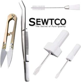 img 2 attached to 🧵 Sewing Machine Overlock & Serger Thread Service Kit - Tweezer, Screwdrivers, and Thread Cutter Set (5 Pieces)
