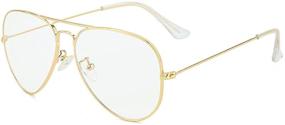 img 4 attached to Timeless Aviator Eyeglasses with Light Lens: Classic Style meets Modern Functionality