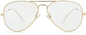 img 2 attached to Timeless Aviator Eyeglasses with Light Lens: Classic Style meets Modern Functionality