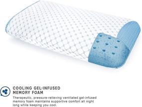 img 3 attached to 🛏️ Supercool Gel-Infused Memory Foam Bed Pillow - SensorPEDIC, White (1 Count, Pack of 1)