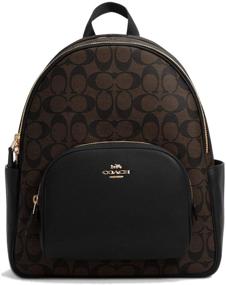 img 4 attached to Stylish and Spacious: The Coach Women's Signature Canvas Backpack