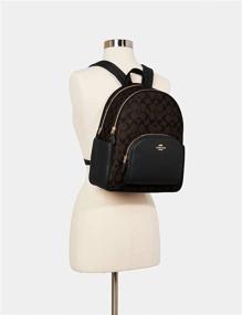 img 1 attached to Stylish and Spacious: The Coach Women's Signature Canvas Backpack