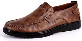 img 1 attached to Asifn Leather Loafers for Casual Walking