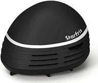 starfrit handheld table vacuum cleaner - black with white stripe, efficiently removes crumbs & dirt from any surface logo