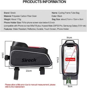 img 3 attached to Waterproof Bike Phone Front Frame Bag- Touchscreen Mountain Road Bike Holder for 6.5" iPhone - Sireck Cycling Phone Mount Pack