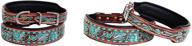 🐶 prorider medium dog puppy collar: adjustable padded cow leather canine accessory - 17-21 inches | model 6087 logo