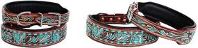 img 2 attached to 🐶 PRORIDER Medium Dog Puppy Collar: Adjustable Padded Cow Leather Canine Accessory - 17-21 inches | Model 6087