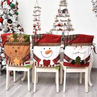 🦌 wysrj 6 pcs christmas chair back cover: transform your dining room with santa claus, snowman, and reindeer xmas dinner chairs slipcover - festive decor for kitchen, hotel, and holiday parties logo